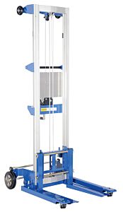 Vestil A-Lift-S-Ehp Aluminum/Steel Adjustable Straddle Manual Hand Winch Lift Trucks 350 Lb. Capacity Silver/Blue
