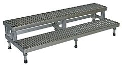 Vestil Asp-60-A Aluminum Adjustable Step Mate Stand 2 Step 22-3/4" X 60-1/8" X 14-1/2" 500 Lb. Capacity, Silver