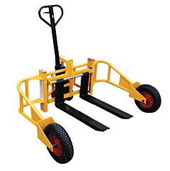 Vestil All-T-2 Steel Manual All-Terrain Pallet Truck 32 In. Long Adjustable Width Forks 2,000 Lb. Capacity Yellow