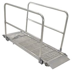 Vestil Awr-G-28-9A-Hr Aluminum Grip-Strut Walk Ramps With Handrails 108-1/2" X 29-3/8" 2800 Lb. Capacity, Silver