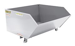 Vestil H-100-Hd-Sl Steel Heavy Duty Low Profile Self Dumping Hopper 1 Cubic Yard 6000 Lb. Capacity, Silver Lining