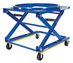 Vestil Ps-4045/Ca-Ck Steel Adjustable Pallet Carousel Stand With Casters 48-13/16" X 40-1/2" X 19-1/16" 1500 Lb. Capacity, Blue