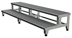 Vestil Asp-72-A Aluminum Adjustable Step Mate Stand 2 Step 22-3/4" X 72-1/8" X 14-1/2" 500 Lb. Capacity, Silver