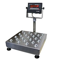 Vestil Bs-915Bt-2424-1000 Steel Bench Scale With Stainless Steel Tray With Ball Top 24" X 24" Platform 1000 Lb. Capacity, Silver