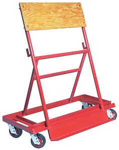 Vestil Afc-2242-R Steel A-Frame Cart With Mold On Rubber Casters 42-5/8" X 22-3/4" X 47" 1,500 Lb. Capacity, Red