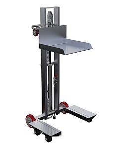 Vestil Allph-500-4Sfl Aluminum Low Profile Lite Load Lift With Foot Pump Swivel Casters And Manual Floor Lock 20 In. X 20 In. Platform 400 Lb. Capacity Silver
