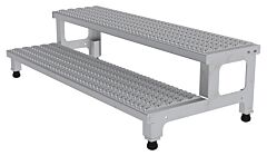 Vestil Asp-48-Ss Stainless Steel Adjustable Step Mate Stand 2 Step 22-7/8 In. X 47-3/4 In. X 15-1/4 In. 500 Lb. Capacity Silver