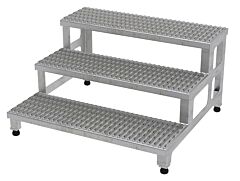 Vestil Asp-36-3-Ss Stainless Steel Adjustable Step Mate Stand 3 Step 33-7/8 In. X 35-3/4 In. X 22-1/4 In. 500 Lb. Capacity Silver