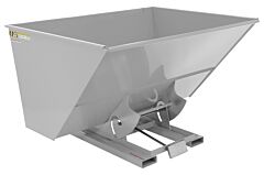 Vestil D-300-Ld-Sl Steel Light Duty Self Dumping Hopper 3 Cubic Yard 2000 Lb. Capacity, Silver Lining