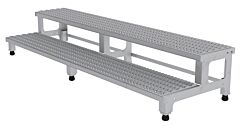Vestil Asp-72-Ss Stainless Steel Adjustable Step Mate Stand 2 Step 22-7/8 In. X 71-3/4 In. X 15-1/4 In. 500 Lb. Capacity Silver