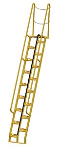 Vestil Ats-12-56 Steel Alternate Tread Stair 56 Degrees 106 In. X 23-1/2 In. X 186-1/8 In. 350 Lb. Capacity Yellow