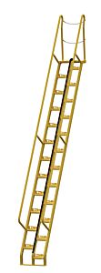 Vestil Ats-13-56 Steel Alternate Tread Stair 56 Degrees 114-1/8 In. X 23-1/2 In. X 198-5/8 In. 350 Lb. Capacity Yellow