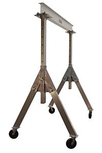 Vestil Aha-15-8-8-Pnu Aluminum Adjustable Height Gantry Crane With Pneumatic Casters 8 Ft. Wide X 8 Ft. Max Usable Height 1,500 Lb. Capacity Silver