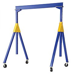 Vestil Ahsn-6-10-14 Steel Knock-Down Adjustable Height Gantry Crane With Phenolic Casters 10 Ft.Wide X 14 Ft. Max Usable Height 6,000 Lb. Capacity Blue