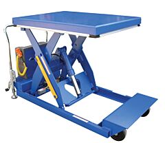 Vestil Pst-2448-2-46-115-1 Steel Heavy Duty Portable 115 Volt Ac Powered Scissor Lift Table 24" X 48" 2000 Lb. Capacity, Blue