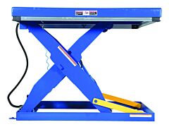 Vestil Ahlt-3060-3-43 Steel Rotary Air Hydraulic Scissor Lift Table 30 In. X 60 In. 3,000 Lb. Capacity Blue