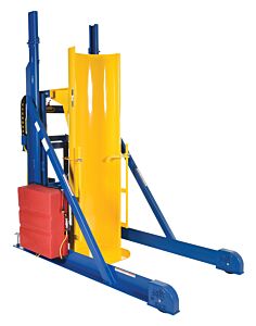Vestil Hld-94-15-P-Dc Steel Dc Powered Portable Lift And Dump Hydraulic Drum Dumper 94 In Dump Height 1,500 Lb. Capacity, Blue / Yellow