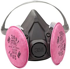 3M 6291 Half Mask Respirator With P100 Particulate Filters, Size Medium