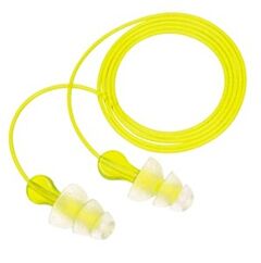 3M P3000 Tri-Flange™ Earplugs, Elastomeric Polymer, Clear, Corded
