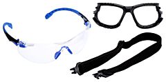 3M S1101Sgaf-Kt Solus Safety Glasses 1000-Series, Kit, Foam, Strap, Black/Blue, Clear Scotchgard Anti-Fog Lens, 1/Each