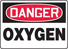 Accuform Mchl168Vp Safety Sign, 7" X 10", Danger Oxygen, Plastic, 1/Each
