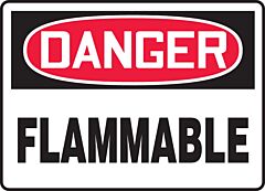 Accuform Mchl228Va Safety Sign, 7" X 10", Danger Flammable, Aluminum, 1/Each