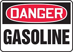 Accuform Mchl245Vp Safety Sign, 10" X 14", Danger Gasoline, Plastic, 1/Each