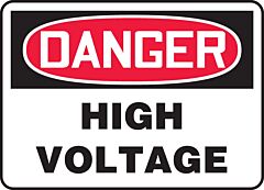 Accuform Melc113Vp Safety Sign, 7" X 10", Danger High Voltage, Plastic, 1/Each