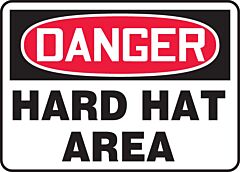 Accuform Mppa004Vs Safety Sign, 7" X 10", Danger Hard Hat Area, Adhesive Vinyl, 1/Each