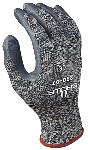 Showa Best 230-07 Sponge Nitrile Cut Resistant Gloves, Size 7