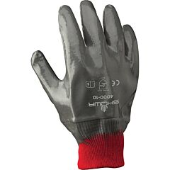 Showa Best 4000-08 Fully Coated Nitrile Work Gloves, Knit Wrist, Size 8