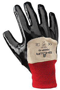 Showa Best 7000P-10 Nitrile, Palm Coated, General-Purpose, Knitwrist Gloves, Size 10
