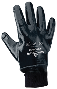 Showa Best 7000R-10 Nitrile, Rough Grip, Fully Coated, General-Purpose, Knitwrist Gloves, Size 10