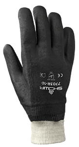Showa Best 7703R-10 Black Knight Gloves, Chemical Resistant Pvc