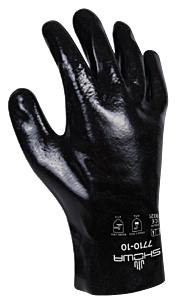 Showa Best 7710-10 Black Knight Gloves, Chemical Resistant Pvc
