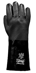 Showa Best 7714R-10 Black Knight Gloves, Chemical Resistant Pvc