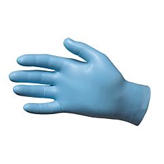 Showa 8005Pfxl Biodegradable Disposable Powder Free Nitrile Gloves, 9.5" Length, 8-Mil, Rolled Cuff, Blue, Size X-Large