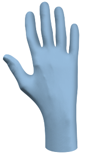 Showa 9905Pfl Biodegradable Disposable Powder Free Nitrile Gloves, 11" Length, 6-Mil, Rolled Cuff, Blue, Size Large