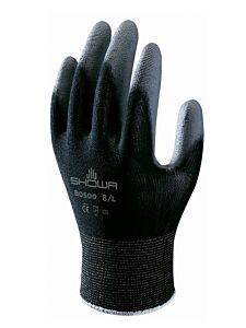 Showa Best Bo500B-M Gloves, Nylon Palm Coated Black Medium