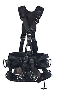 3M Dbi-Sala 1113653 Aluminum Back, Front And Suspension D-Rings, Locking Quick Connect Buckle Leg Straps And Comfort Padding (Size Medium) With 100% Top Grain Leather 4D Lineman Belt (Size D23)
