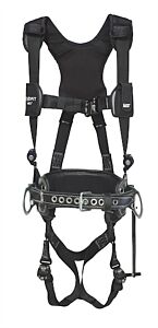 3M Dbi-Sala 1113692 Pvc Coated Steel Back D-Ring, Locking Quick Connect Buckle Leg Straps, Nomex/Kevlar Fiber Webbing And Comfort Padding (Size X-Large) With 100% Top Grain Leather 2D Lineman Belt (Size D26)