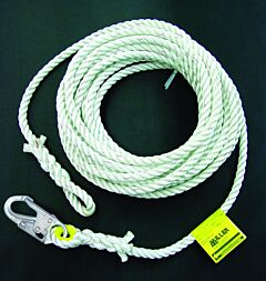 Honeywell - North Safety 198Rls-8/25Ftwh Rope Lanyard 1 Locking Snap Hook And 1 Loop, 5/8-In. Nylon, 25 Foot