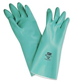 Honeywell - North Safety La132G/8 Nitriguard Plus Unsupported Nitrile Gloves, Straight, Flocked, Size 8