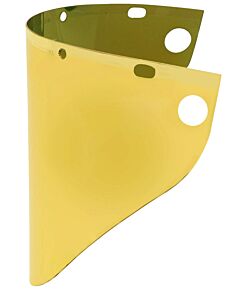 Honeywell Fibre-Metal® 4199Gdtvgy High Performance® Faceshield Window, Uncoated, Gold, Extended View, 19 In L X 9-3/4 In H