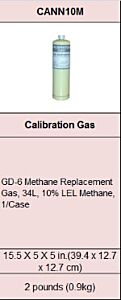 Macurco Cann10M Methane Ch4 Calibration Gas Cannister, 34L 10% Lel 70-0716-1754-5