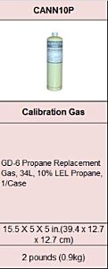 Macurco Cann10P Propane C3H8 Calibration Gas Cannister, 34L 10% Lel 70-0716-1756-0