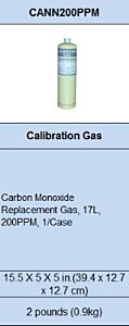 Macurco Cann200Ppm Carbon Monoxide Co Calibration Gas Cannister, 17L 200 Ppm 70-0714-0348-2