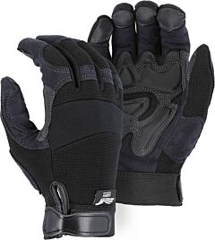 Majestic 2139Bk Mechanics Gloves With Pvc Double Palm And Knit Back, Size X-Large