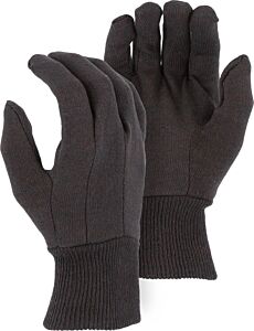Majestic 3401 Brown Jersey Gloves In 8-Oz Cotton, Size Small