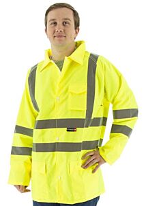 Majestic 75-1351 Hi-Viz Waterproof Rain Jacket, Ansi 3, Size 5X-Large